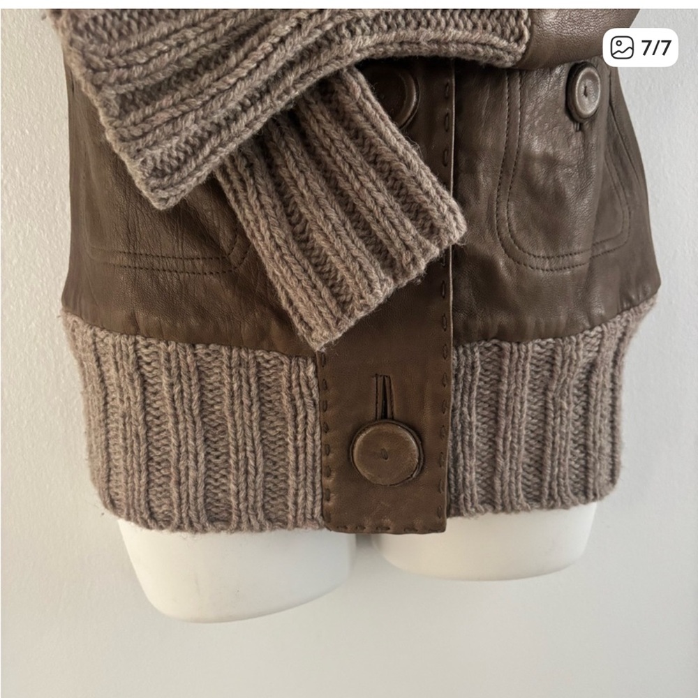 Mackage Brown Leather Jacket with Tan Accents size Small - Picture 9 of 11